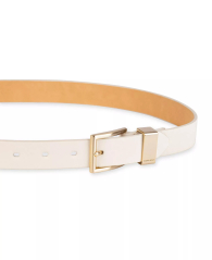 Жіночий ремінь шкіряний Calvin Klein 1159858679 (Молочний L)