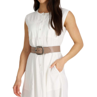 Жіночий двосторонній ремінь Calvin Klein 1159859497 (Чорний/Бежевий S)