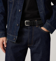 Чоловічий шкіряний ремінь Levi's 1161586014 (Чорний 42)