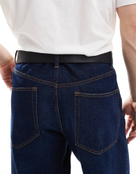 Фирменный кожаный ремень Levi's с большой винтажной пряжкой 1162560263 (Черный 42)
