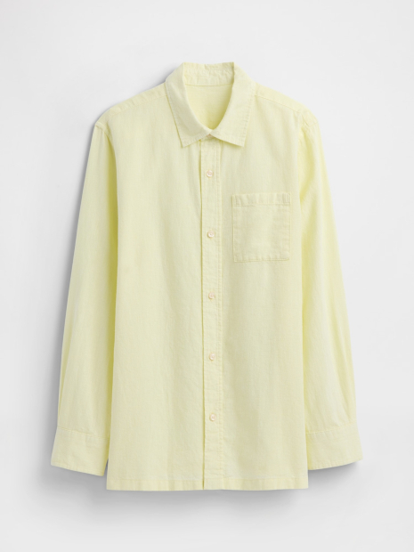 Детская рубашка GAP из смеси льна и хлопка 1159855078 (Желтый M) на рост 130 см