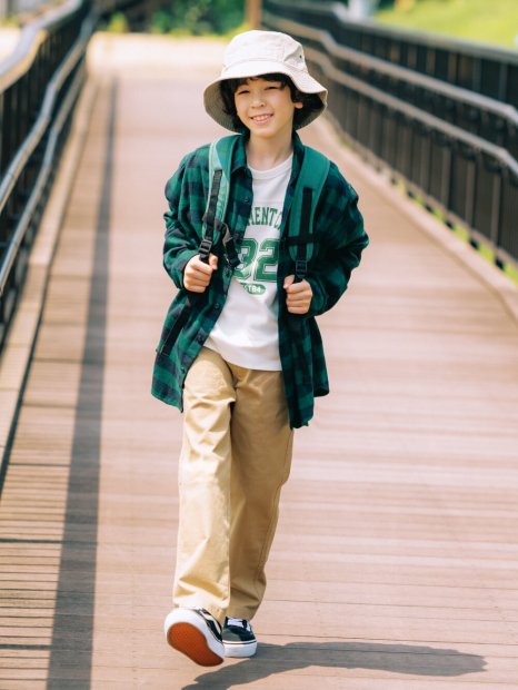 Детская фланелевая рубашка Uniqlo в клетку 1159855738 (Зеленый 145-155) на рост 145-155 см