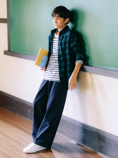 Детская фланелевая рубашка Uniqlo в клетку 1159855738 (Зеленый 145-155) на рост 145-155 см