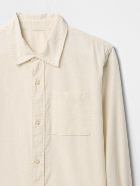 Детская рубашка GAP из смеси льна и хлопка 1159864222 (Бежевый XL) на рост 150 см