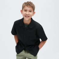 Дитяча сорочка з коротким рукавом Uniqlo 1159786774 (Чорний, 125-135)