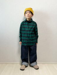 Детская фланелевая рубашка Uniqlo в клетку 1159855738 (Зеленый 145-155) на рост 145-155 см