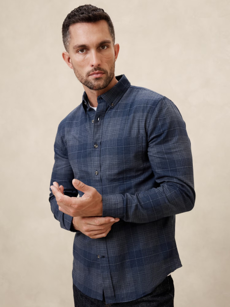 Мужская рубашка в клетку Banana Republic 1159838976 (Синий XXL)