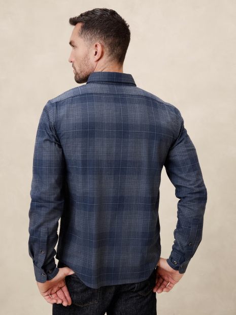 Мужская рубашка в клетку Banana Republic 1159838976 (Синий XXL)