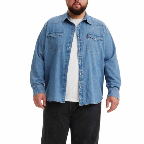 Мужская рубашка в стиле вестерн Levi's на кнопках 1159840265 (Синий XL)