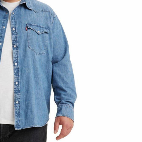 Мужская рубашка в стиле вестерн Levi's на кнопках 1159840265 (Синий XL)