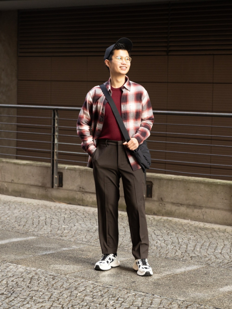 Фланелевая рубашка в клетку UNIQLO 1159842730 (Красный XL)