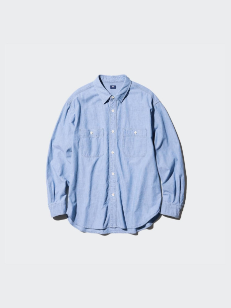 Сорочка із шамбри UNIQLO 1159843104 (Блакитний 3XL)