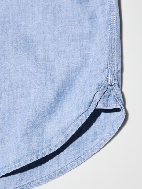 Рубашка из шамбре UNIQLO 1159843104 (Голубой 3XL)