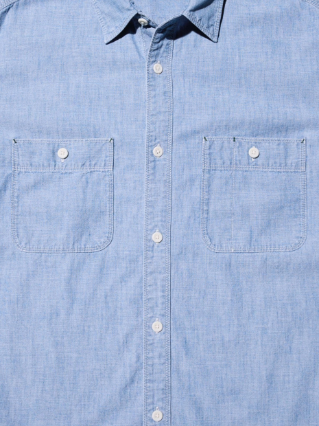 Рубашка из шамбре UNIQLO 1159843104 (Голубой 3XL)
