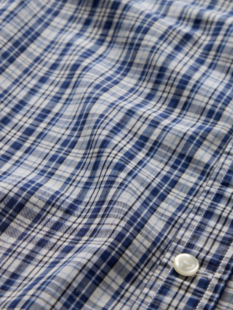 Классическая мужская рубашка в клетку GAP 1159846920 (Синий S)