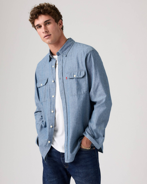 Чоловіча сорочка Levi's на гудзиках 1159847382 (Синій S)