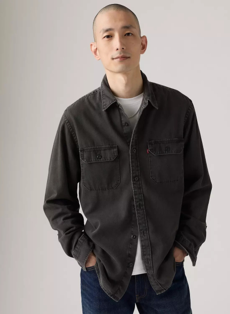 Мужская джинсовая рубашка Levi's на пуговицах 1159847478 (Черный M)