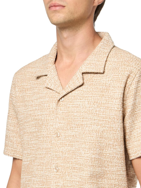 Мужская рубашка GUESS из текстурированной ткани 1159847862 (Бежевый XXL)