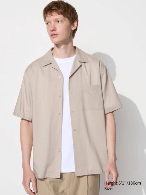 Рубашка с коротким рукавом UNIQLO 1159849990 (Бежевый XXL)