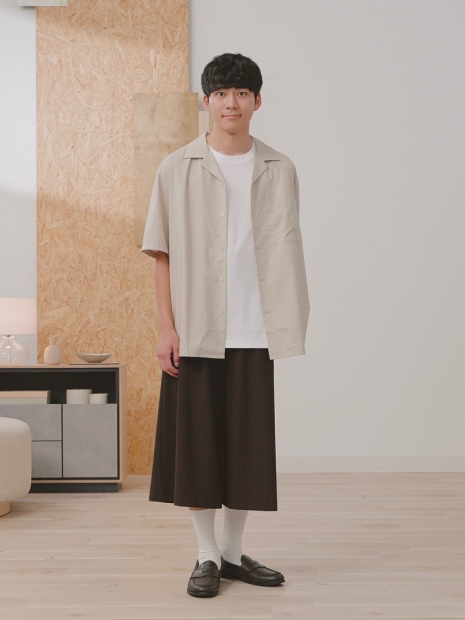 Рубашка с коротким рукавом UNIQLO 1159849990 (Бежевый XXL)