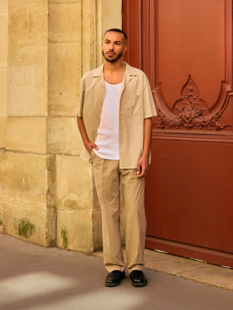 Рубашка с коротким рукавом UNIQLO 1159849990 (Бежевый XXL)