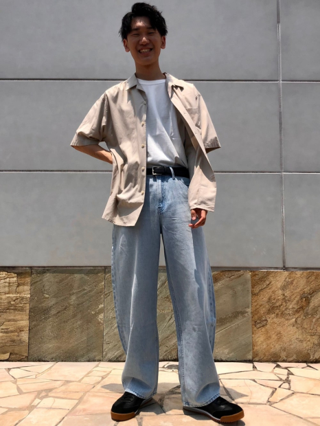 Рубашка с коротким рукавом UNIQLO 1159849990 (Бежевый XXL)