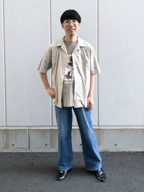 Рубашка с коротким рукавом UNIQLO 1159849990 (Бежевый XXL)