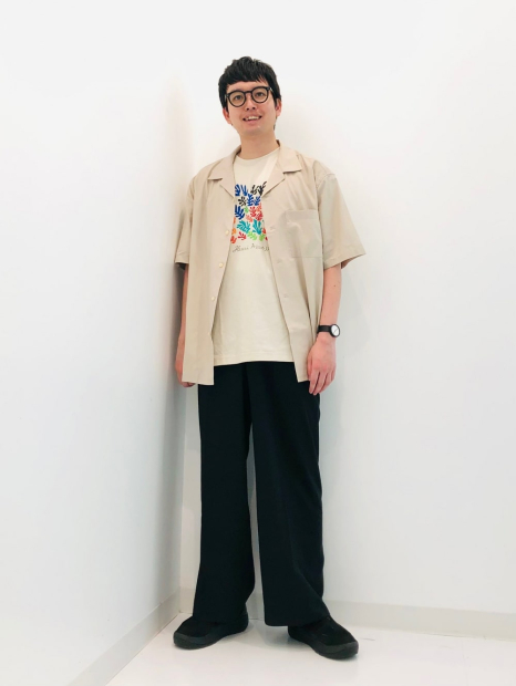 Рубашка с коротким рукавом UNIQLO 1159849990 (Бежевый XXL)