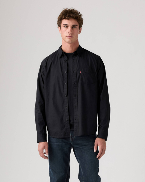 Мужская рубашка Levi's с карманом 1159850855 (Черный L)