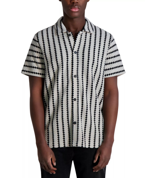 В'язана чоловіча сорочка Karl Lagerfeld Paris з коротким рукавом 1159851400 (Бежевий M)