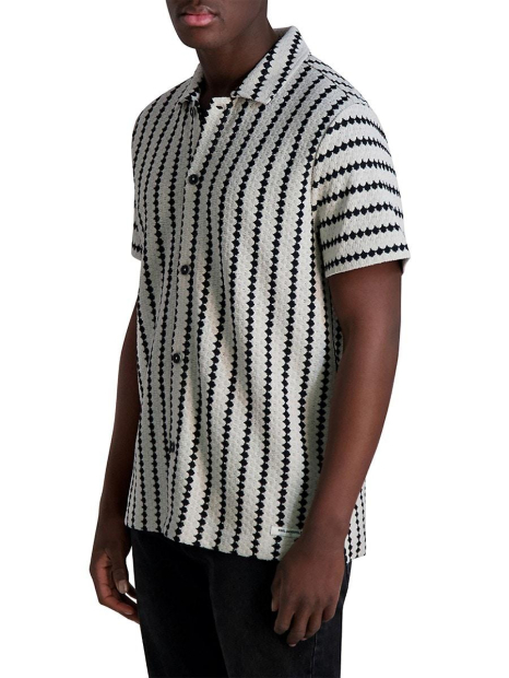 В'язана чоловіча сорочка Karl Lagerfeld Paris з коротким рукавом 1159851400 (Бежевий M)