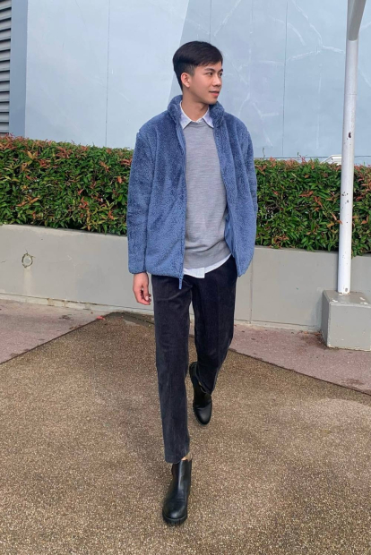 Рубашка в полоску UNIQLO на пуговицах 1159851865 (Белый/Серый XXL)