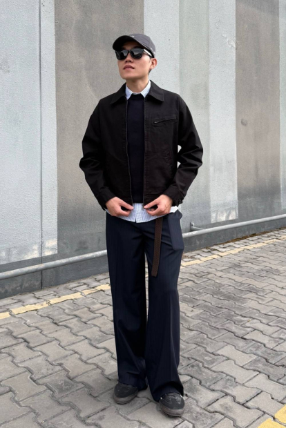 Рубашка в полоску UNIQLO на пуговицах 1159851865 (Белый/Серый XXL)