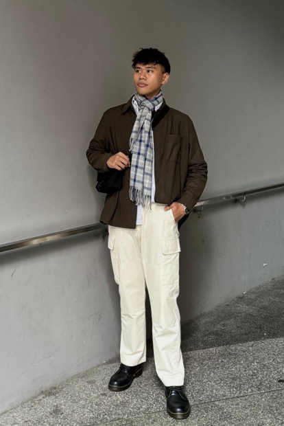 Рубашка в полоску UNIQLO на пуговицах 1159851865 (Белый/Серый XXL)