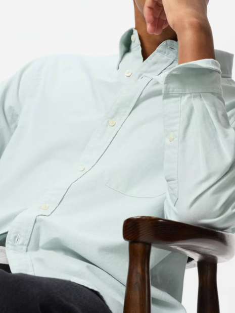 Рубашка UNIQLO на пуговицах 1159852136 (Зеленый XL)