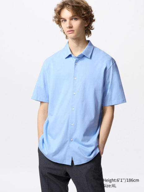 Сорочка з коротким рукавом AIRism UNIQLO 1159852913 (Блакитний XS)