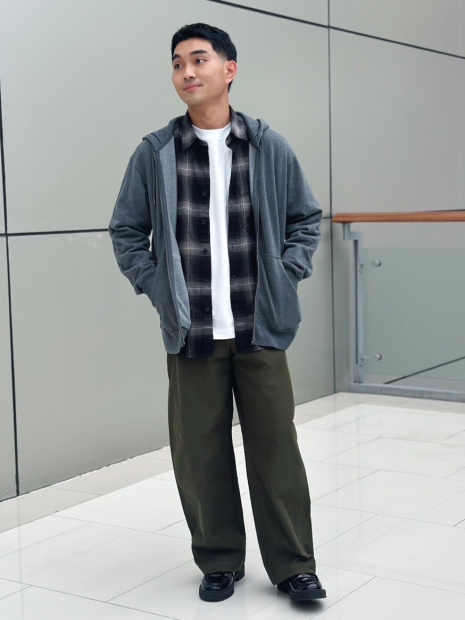 Фланелева сорочка в клітину UNIQLO 1159852954 (Чорний L)