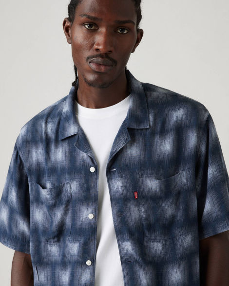 Рубашка с коротким рукавом Levi's с принтом 1159853218 (Синий L)