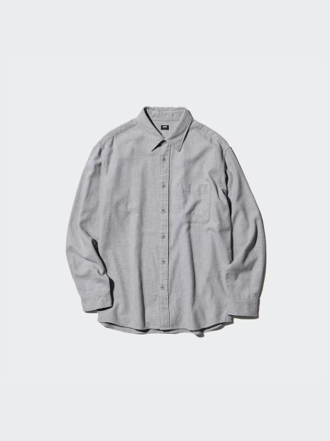 Фланелева сорочка UNIQLO 1159853347 (Сіра M)