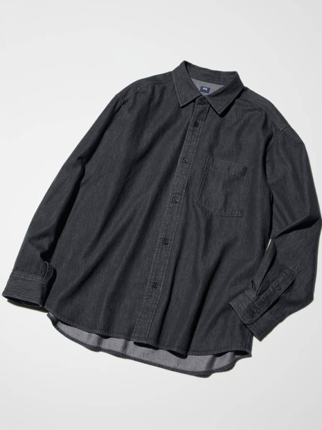 Джинсова сорочка UNIQLO 1159853407 (Чорний XL)