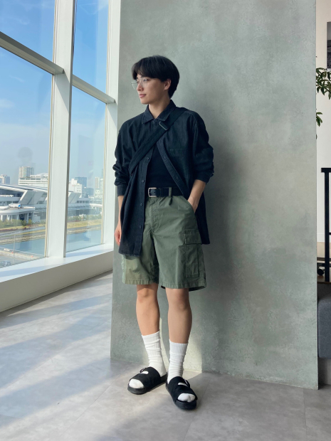 Джинсова сорочка UNIQLO 1159853407 (Чорний XL)