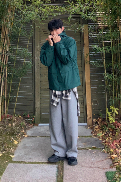 Фланелевая рубашка UNIQLO and JW ANDERSON в клетку 1159853502 (Серый XXL)