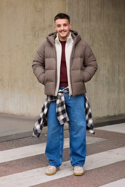 Фланелевая рубашка UNIQLO and JW ANDERSON в клетку 1159853502 (Серый XXL)