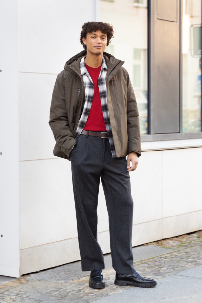 Фланелевая рубашка UNIQLO and JW ANDERSON в клетку 1159853502 (Серый XXL)