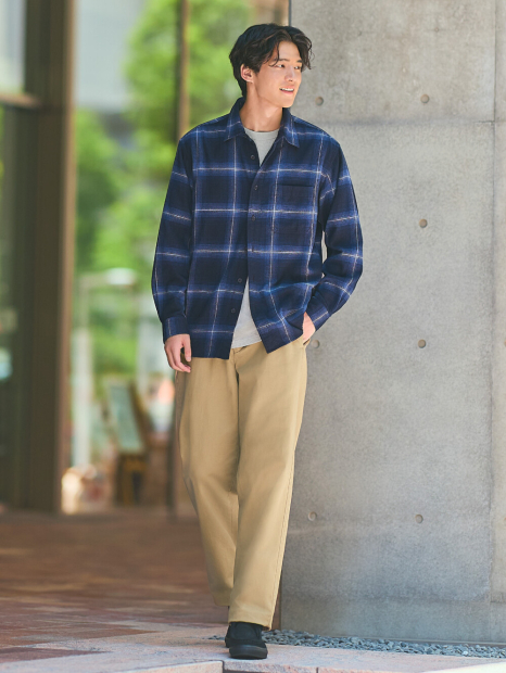 Фланелева сорочка в клітину UNIQLO 1159853509 (Синій M)