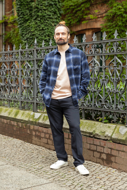 Фланелева сорочка в клітину UNIQLO 1159853509 (Синій M)