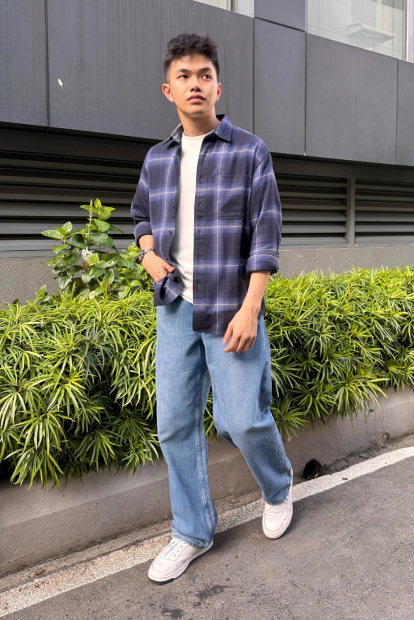 Фланелева сорочка в клітину UNIQLO 1159853509 (Синій M)