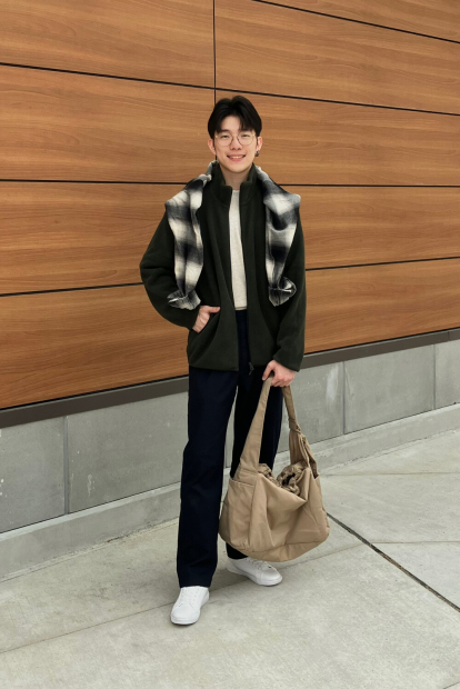 Фланелевая рубашка в клетку UNIQLO 1159853758 (Серый M)