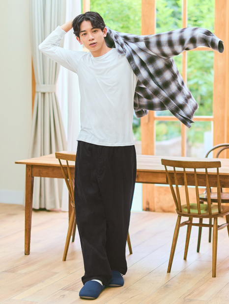 Фланелевая рубашка в клетку UNIQLO 1159853762 (Голубой 3XL)