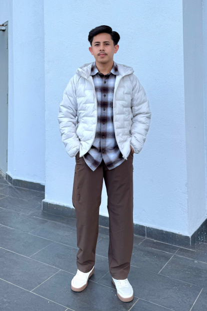 Фланелевая рубашка в клетку UNIQLO 1159853762 (Голубой 3XL)